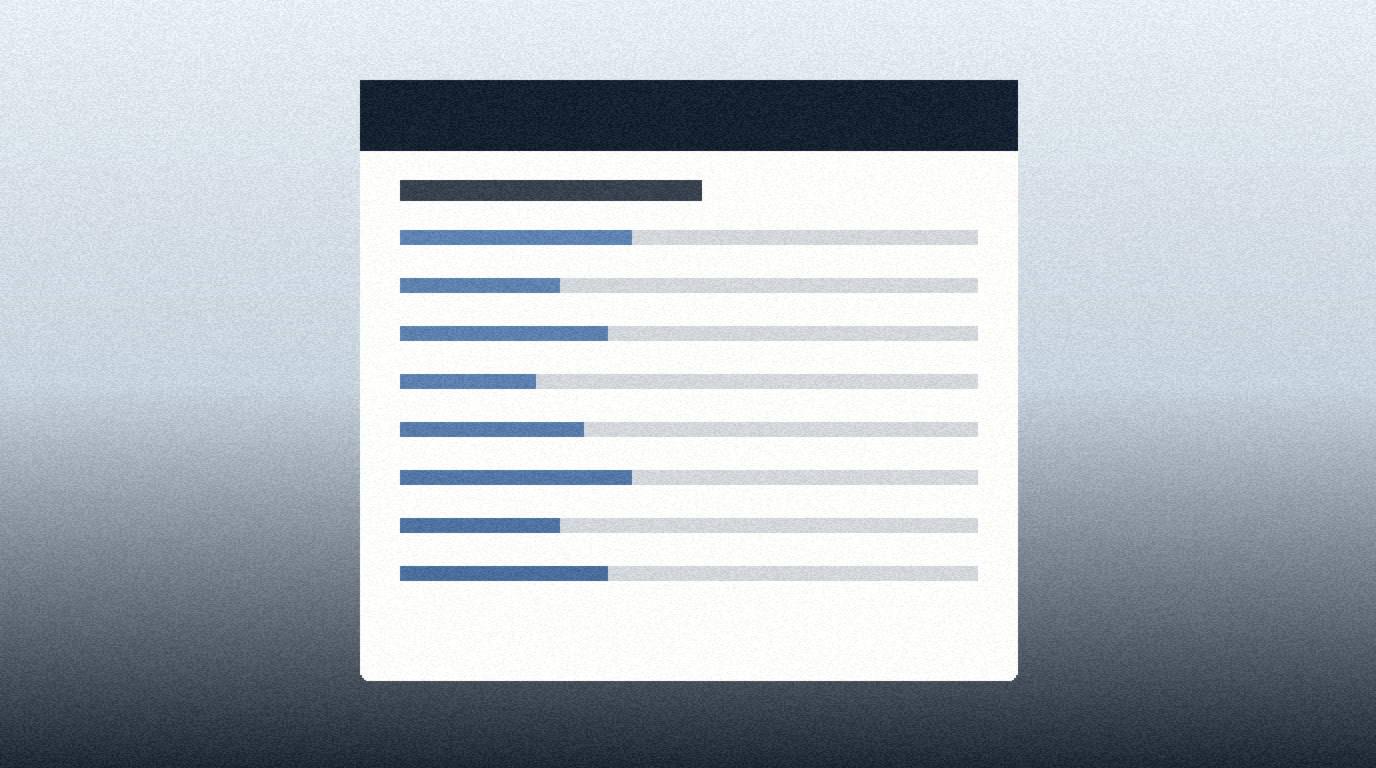 Clean nutrition-label style card with abstract bars representing broadband disclosures